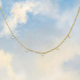 Junk Jewels-Opal-White-Stone-Pendant-Charm-Drop-Collar-Chain-Necklace-Gold-Silver