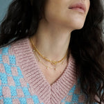 Junk Jewels-Opal-White-Stone-Pendant-Charm-Drop-Collar-Chain-Necklace-Gold-Silver