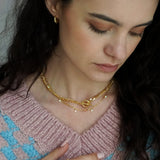 Junk Jewels-Opal-White-Stone-Pendant-Charm-Drop-Collar-Chain-Necklace-Gold-Silver