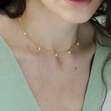 Junk Jewels-Opal-Stone-Pendant-Charm-Drop-Collar-Chain-Necklace-Gold-Silver
