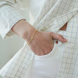 Junk-Jewels-Opal-Starburst-Star-White-Stone-Charm-Chain-Bracelet-Gold-Silver