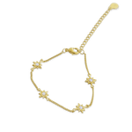 Junk-Jewels-Opal-Starburst-Star-White-Stone-Charm-Chain-Bracelet-Gold-Silver