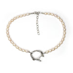 Tilly-Sudbsury-PEARL-Beaded-Bead-OPEN-SHELL-Pendant-Silver-Sterling-CHOKER-Necklace