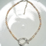 Open Shell Choker on Natural Pearls
