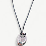 Oval Pebble Cord Necklace - Golden