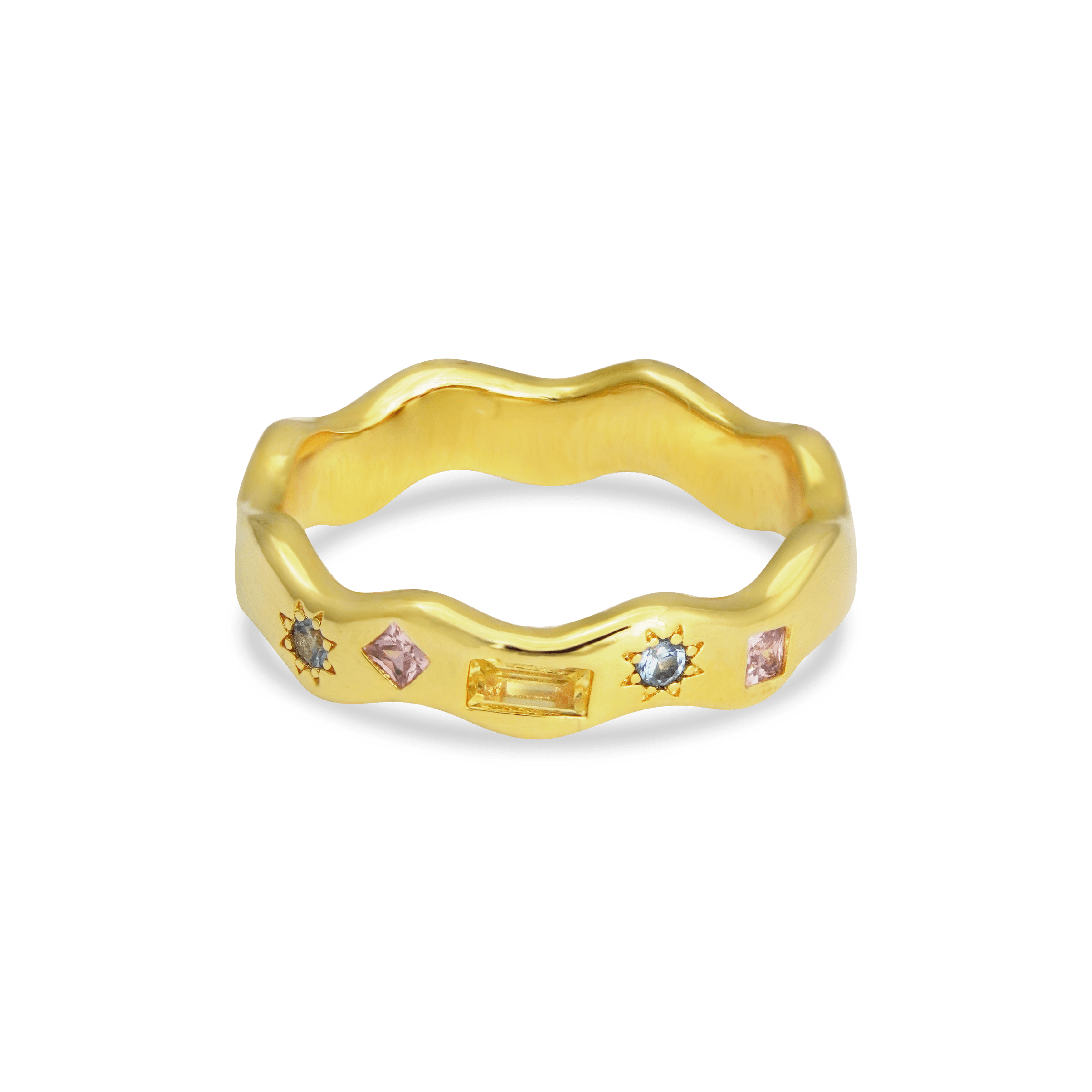 Junk-Jewels-Pastel-Jewelled-Wavey-Wiggle-Multi-Gemstone-Coloured-Stone-Star-Stacking-Band-Ring-Gold-Silver