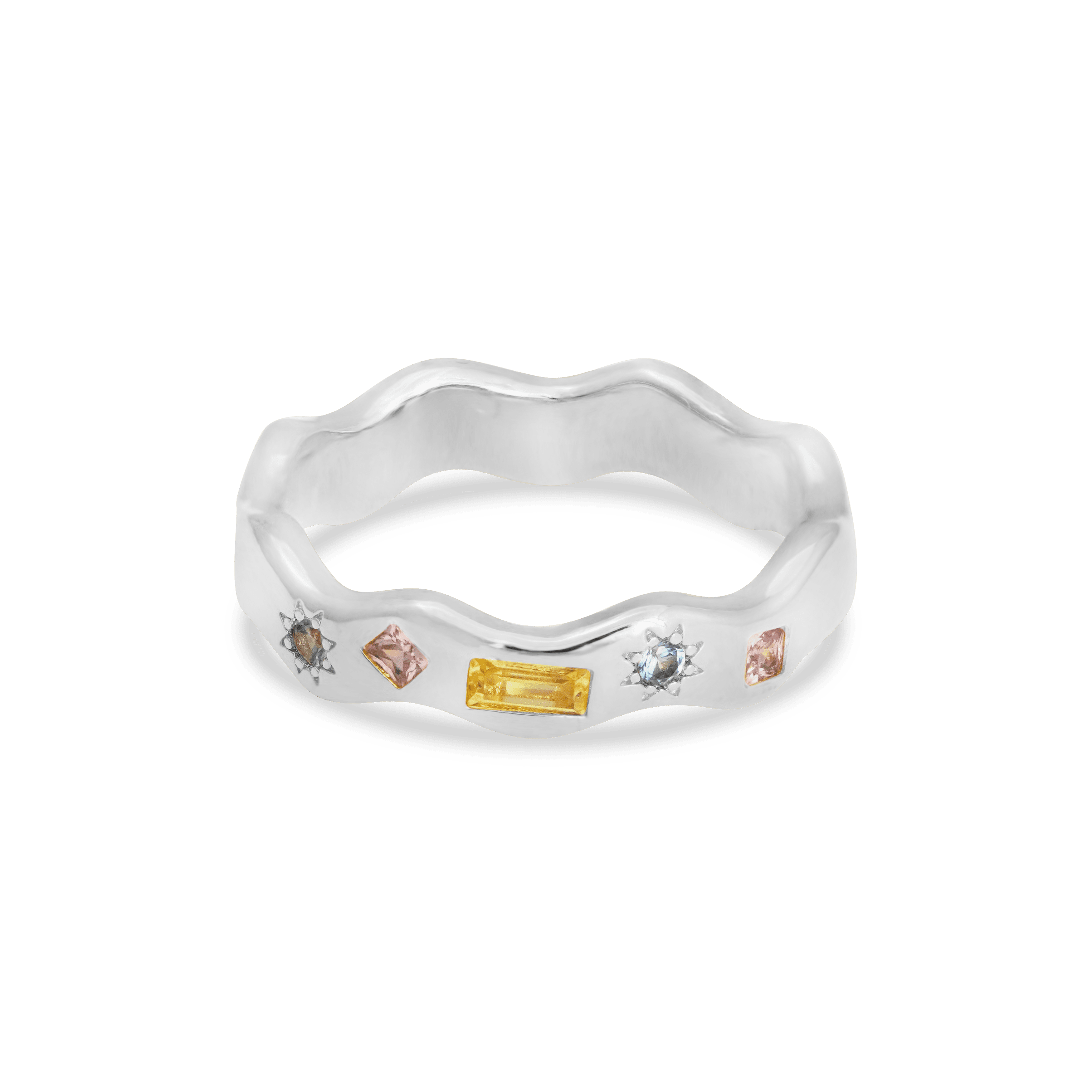 Junk-Jewels-Pastel-Jewelled-Wavey-Wiggle-Multi-Gemstone-Coloured-Stone-Star-Stacking-Band-Ring-Gold-Silver