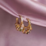 Junk-Jewels-Pastel-Coloured-Gemstone-Stone-Pendant-Drop-Dangle-Oversized-Hoop-Hoops-Earrings-Gold