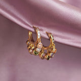 Junk-Jewels-Pastel-Coloured-Gemstone-Stone-Pendant-Drop-Dangle-Oversized-Hoop-Hoops-Earrings-Gold