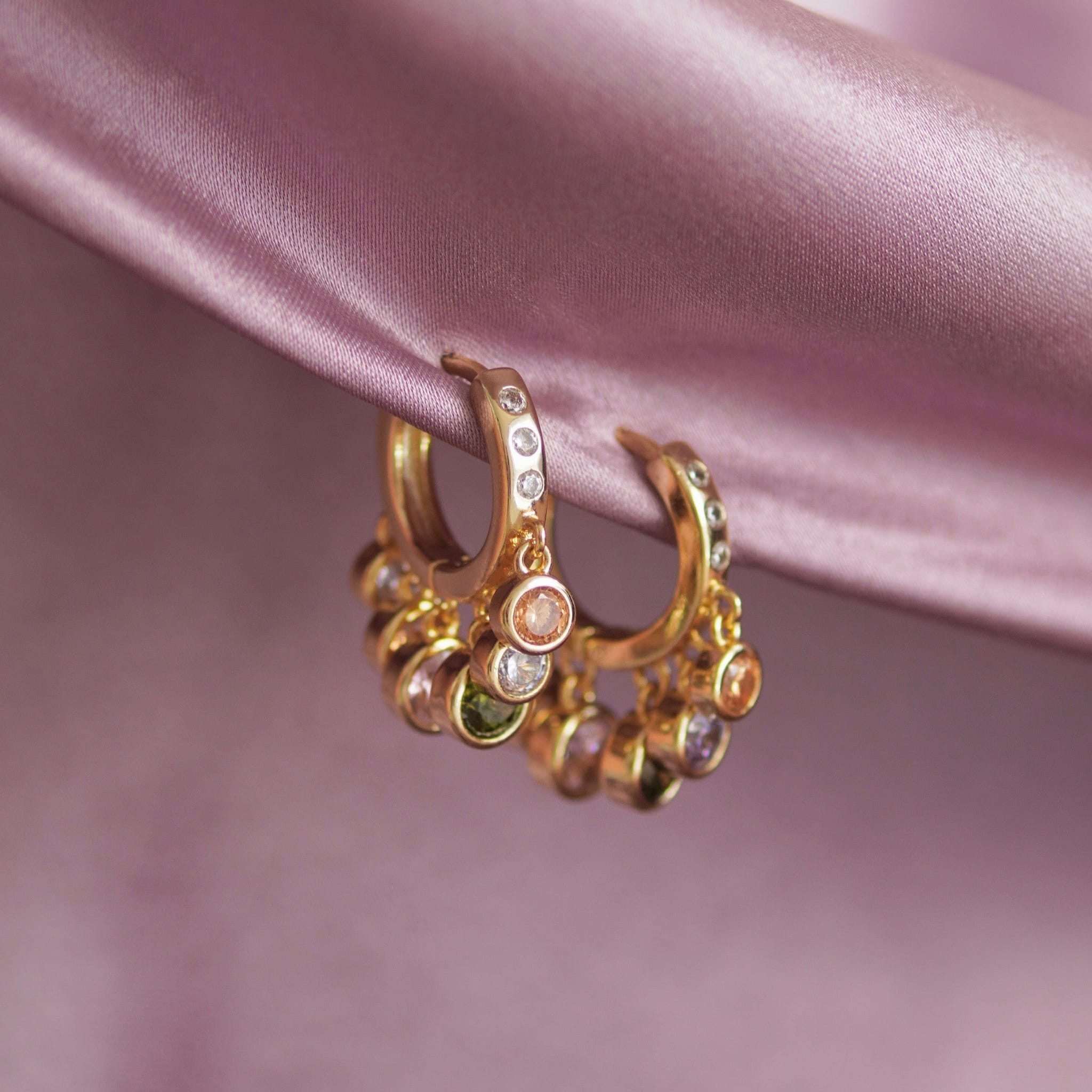 Junk-Jewels-Pastel-Coloured-Gemstone-Stone-Pendant-Drop-Dangle-Oversized-Hoop-Hoops-Earrings-Gold