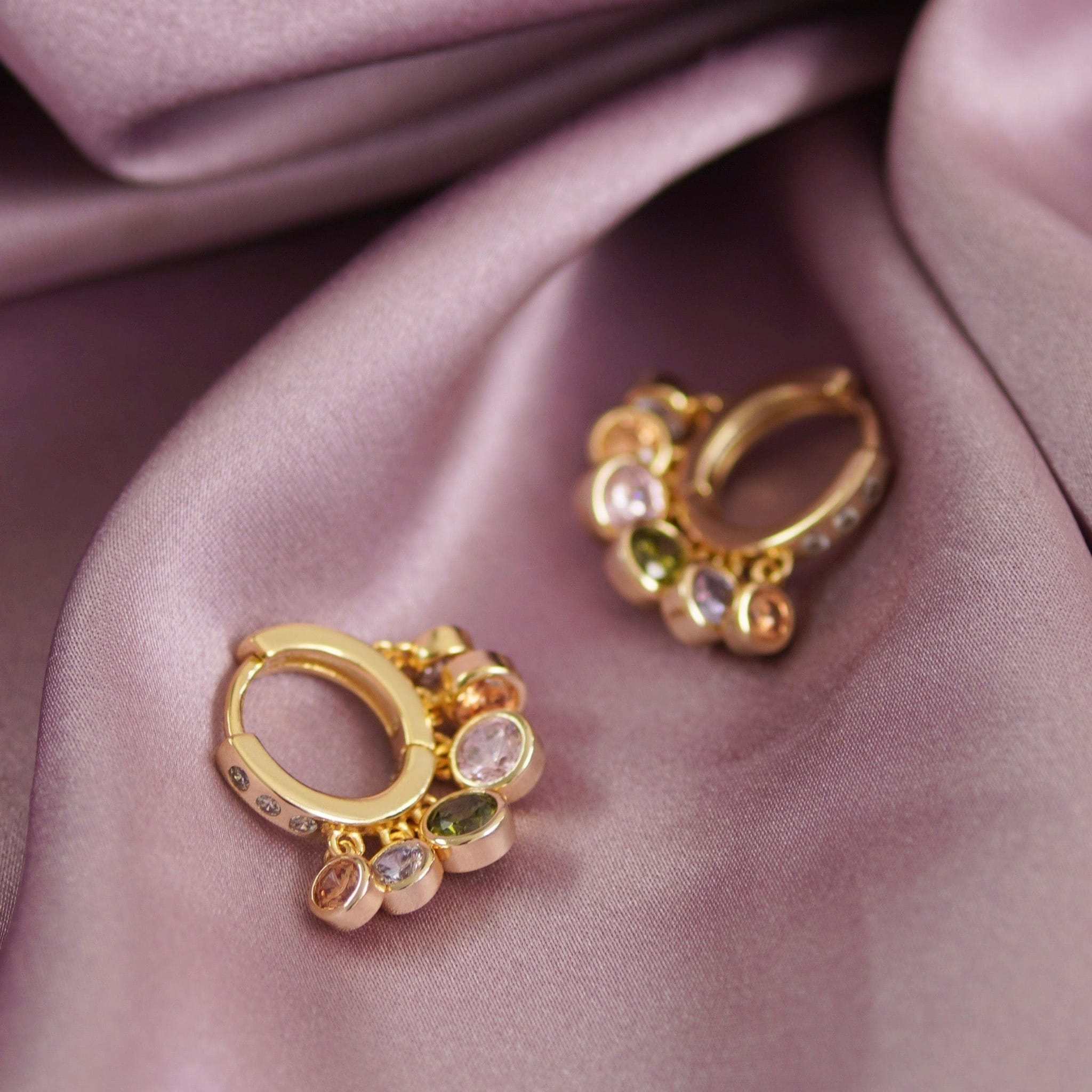 Junk-Jewels-Pastel-Coloured-Gemstone-Stone-Pendant-Drop-Dangle-Oversized-Hoop-Hoops-Earrings-Gold
