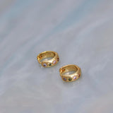 Junk-Jewels-Pastel-Stone-multicoloured-Star-Gemstone-Petite-Hoop-Huggie-Earrings-Gold
