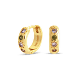 Junk-Jewels-Pastel-Stone-multicoloured-Star-Gemstone-Petite-Hoop-Huggie-Earrings-Gold
