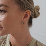 Junk-Jewels-Pastel-Stone-Pink-Purple-Green-Blue-Textured-Hoop-Huggie-Earrings-Gold
