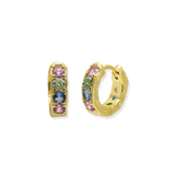 Junk-Jewels-Pastel-Stone-Pink-Purple-Green-Blue-Textured-Hoop-Huggie-Earrings-Gold
