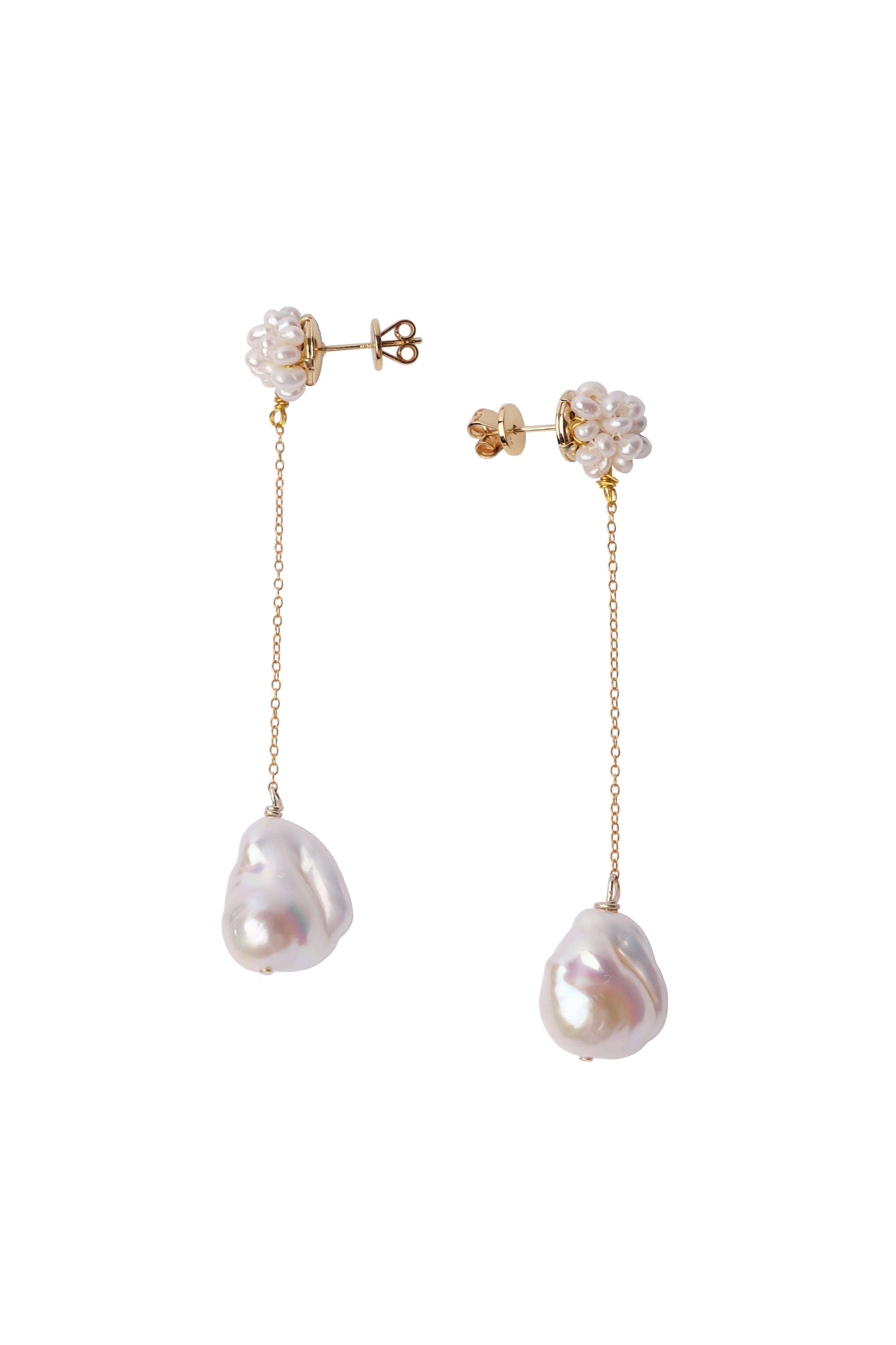Cherie-Jewels-Pearl-Beaded-Drop-Chain-Flower-Earrings-Weddings-Occasions-Summer-Holiday-Statement-Earrings-Jewellery-Dangle-Bead-Pearls-hydrangea-