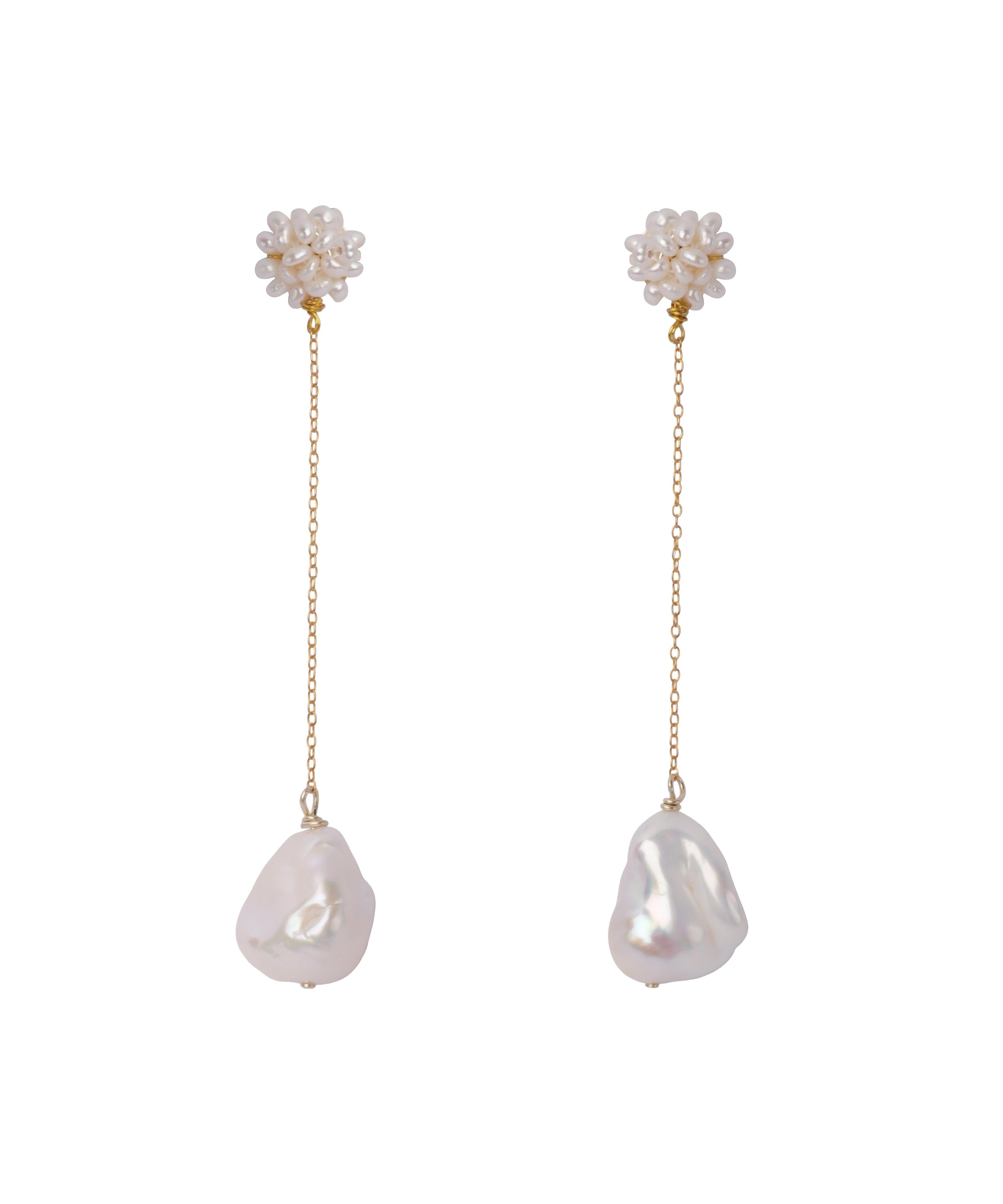 Cherie-Jewels-Pearl-Beaded-Drop-Chain-Flower-Earrings-Weddings-Occasions-Summer-Holiday-Statement-Earrings-Jewellery-Dangle-Bead-Pearls-hydrangea-