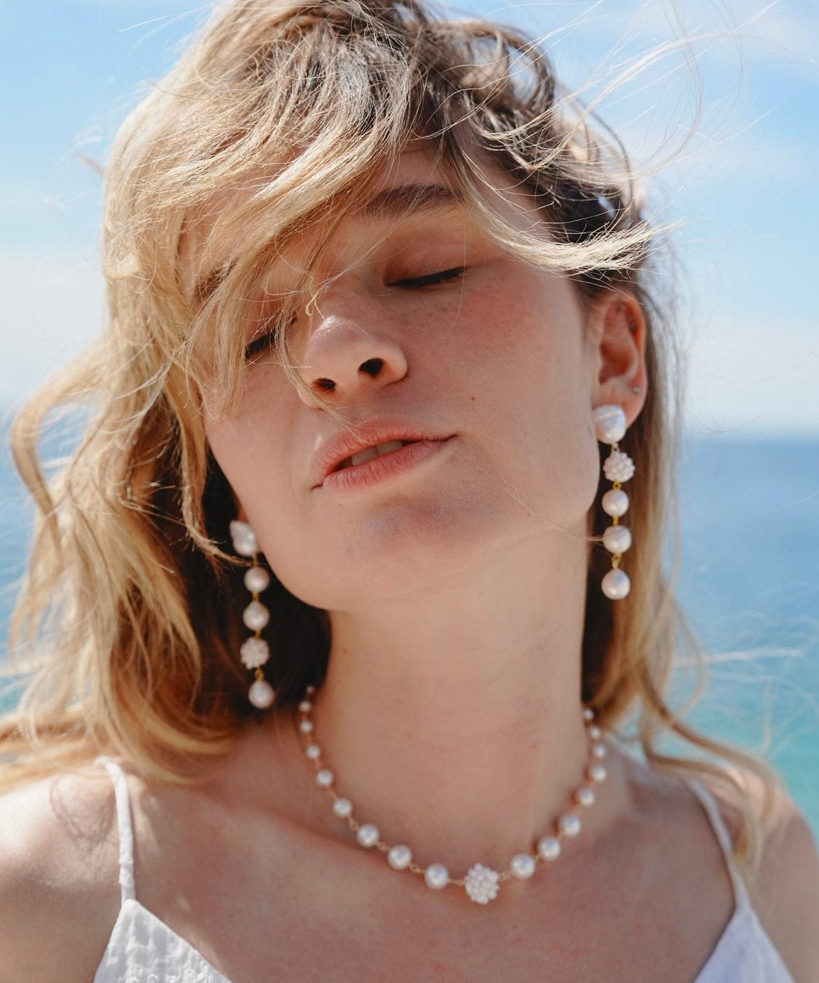Flower-Hydrangea-Multi-Drop-Earrings-Freshwater-Pearls-Pearl-beaded-statement-drop-earrings-bead-cool-pearls-cherie-jewels-wedding-occasion-holiday-jewellery