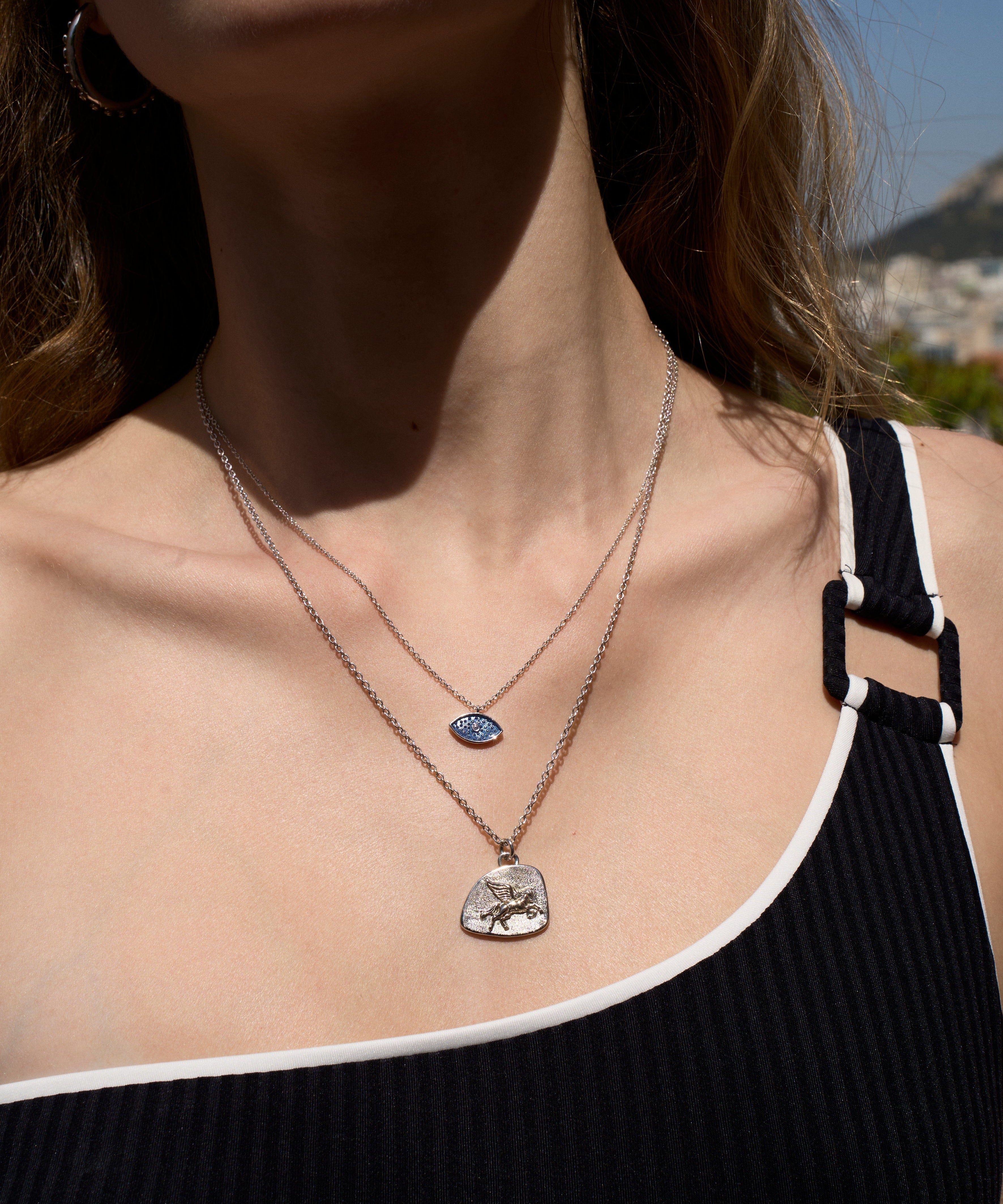 Feggeri-Pegasus-Horse-Pendant-Wings-Antique-Vintage-Emblem-Necklace-Sterling-Silver-Chain-Chunky-Layering
