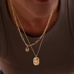 Junk-Jewels-Peridot-Green-Stone-Gemstone-Heart-Pendant-Chunky-Figaro-Chain-Necklace-Gold-Plated-Stone