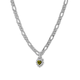 Junk-Jewels-Peridot-Green-Stone-Gemstone-Heart-Pendant-Chunky-Figaro-Chain-Necklace-Gold-Plated-Stone