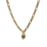 Peridot Heart Chunky Figaro Necklace