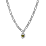 Peridot Heart Chunky Figaro Necklace
