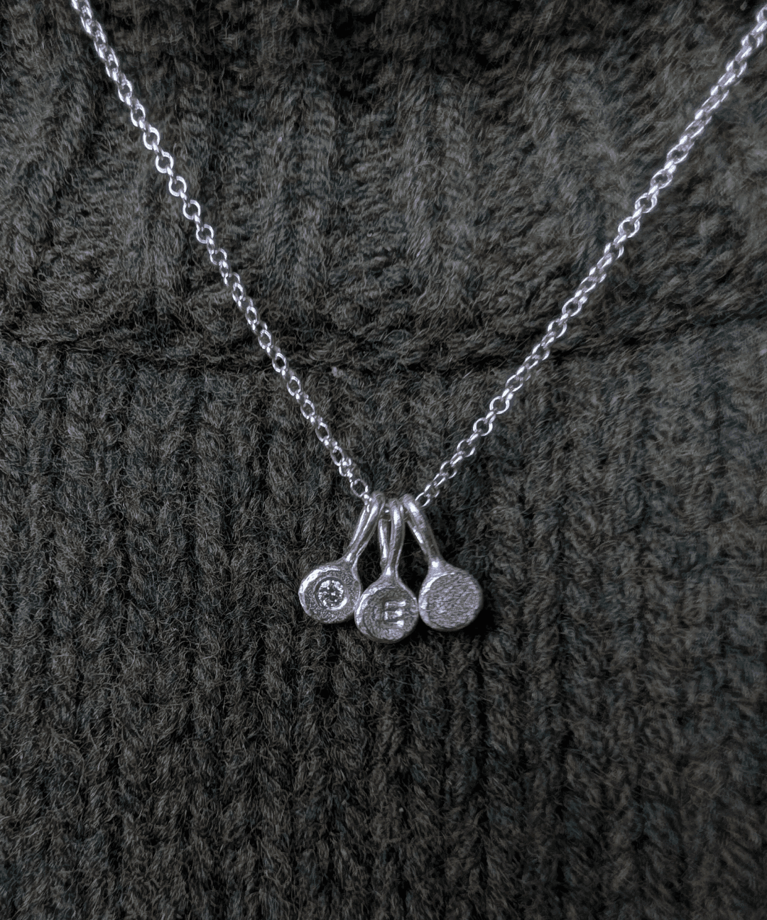Milly-Maunder-Personalised-Single-Pebble-Nugget-Disc-Pendant-Necklace-Belcher-Chain-Alphabet-Letter-Sterling-Silver