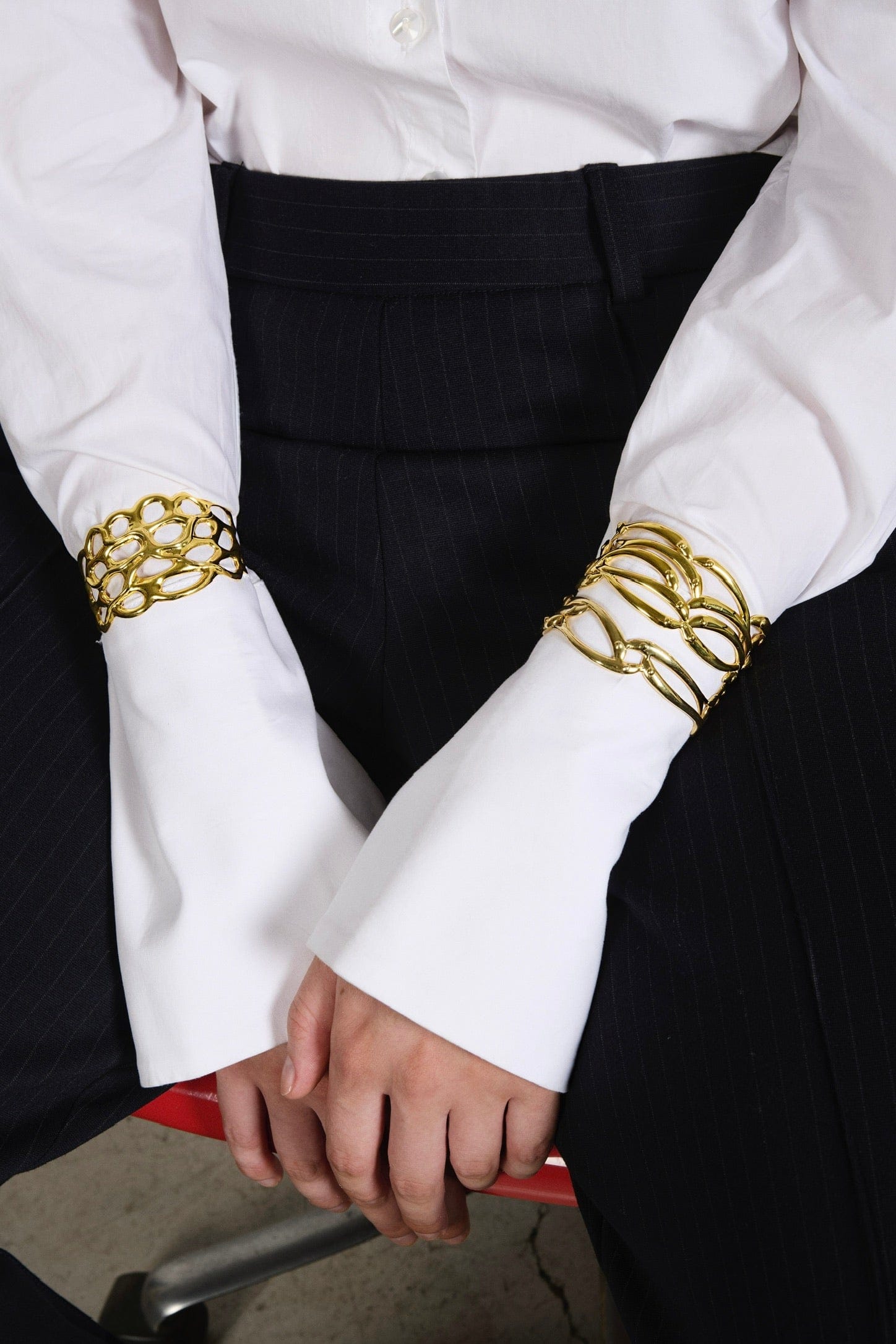 Feggeri-Psari-Mini-Cuff-Cutout-Bracelet-Bangle-Cool-Textured-Gold-Vermeil-Marine-Coastal-Inspired-Jewellery