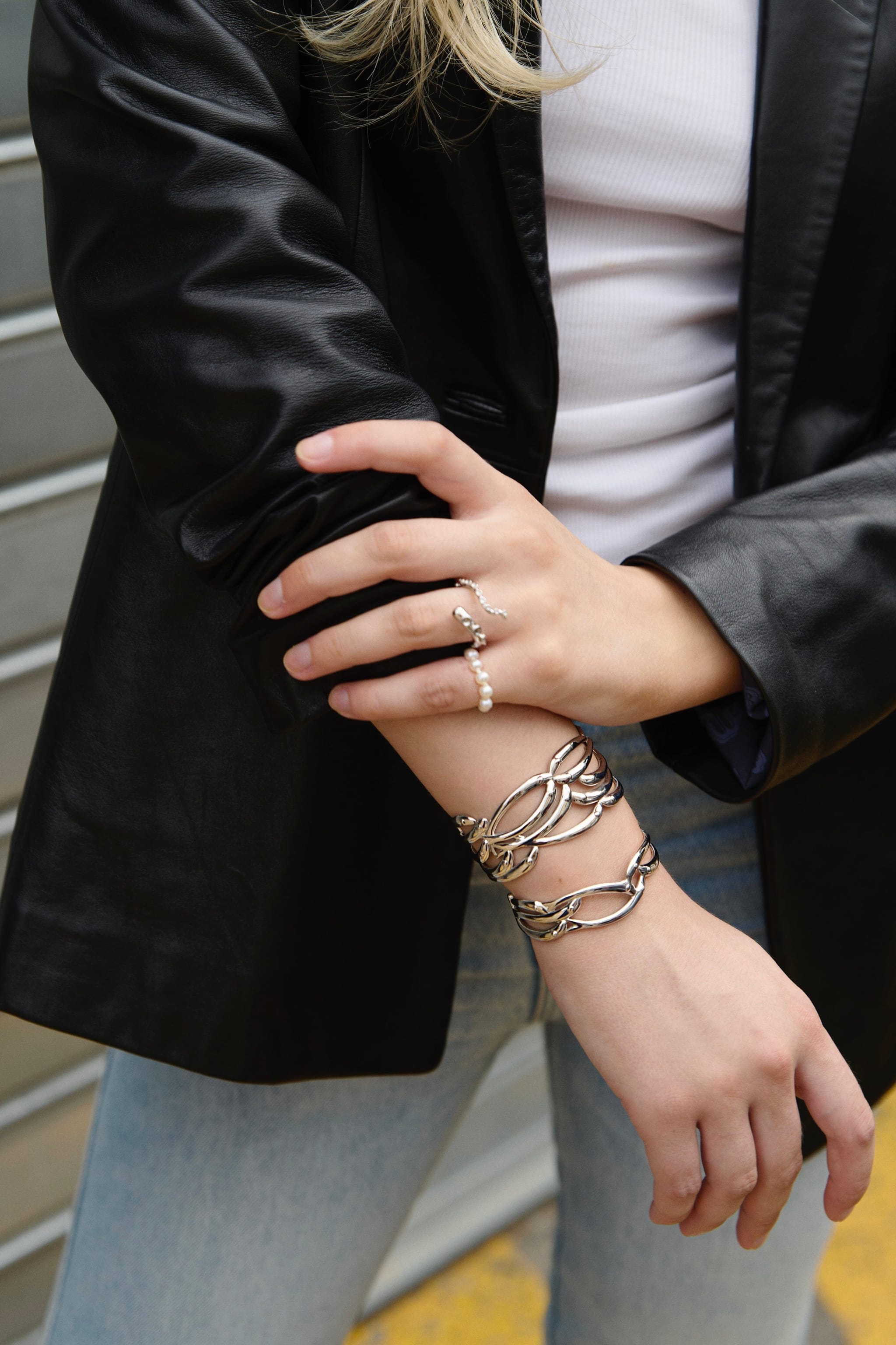 Feggeri-Psari-Coral-Marine-Inspired-Textured-Cutout-Mini-Cuff-Bangle-Bracelet-Sterling-Silver