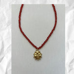 Kan-Studio-Ra-Beaded-Necklace-Red-Agate-Natural-Beads-Bead-Beaded-El-Sol-Sun-Pendant-Gold-Silver-Brass-Boho-Summer-Cool-Handmade-Jewellery-Stunning
