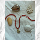 Kan-Studio-Ra-Beaded-Necklace-Red-Agate-Natural-Beads-Bead-Beaded-El-Sol-Sun-Pendant-Gold-Silver-Brass-Boho-Summer-Cool-Handmade-Jewellery-Stunning