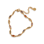 Junk-Jewels-Rainbow-Stone-Multicoloured-Channel-chain-link-rectangle-stone-Bracelet-Gold-Silver