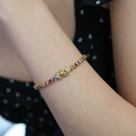 Miss-Cecilia-London-Rainbow-Bubble-Tennis-Bracelet-Multi-Coloured-Diamond-Cubic-Zirconia-Stones-Gemstones-Colourful-Cool-Jewellery-DemiFine-Gold-Plated-Rhodium-Silver-Evening-Party-jewellery-accessories