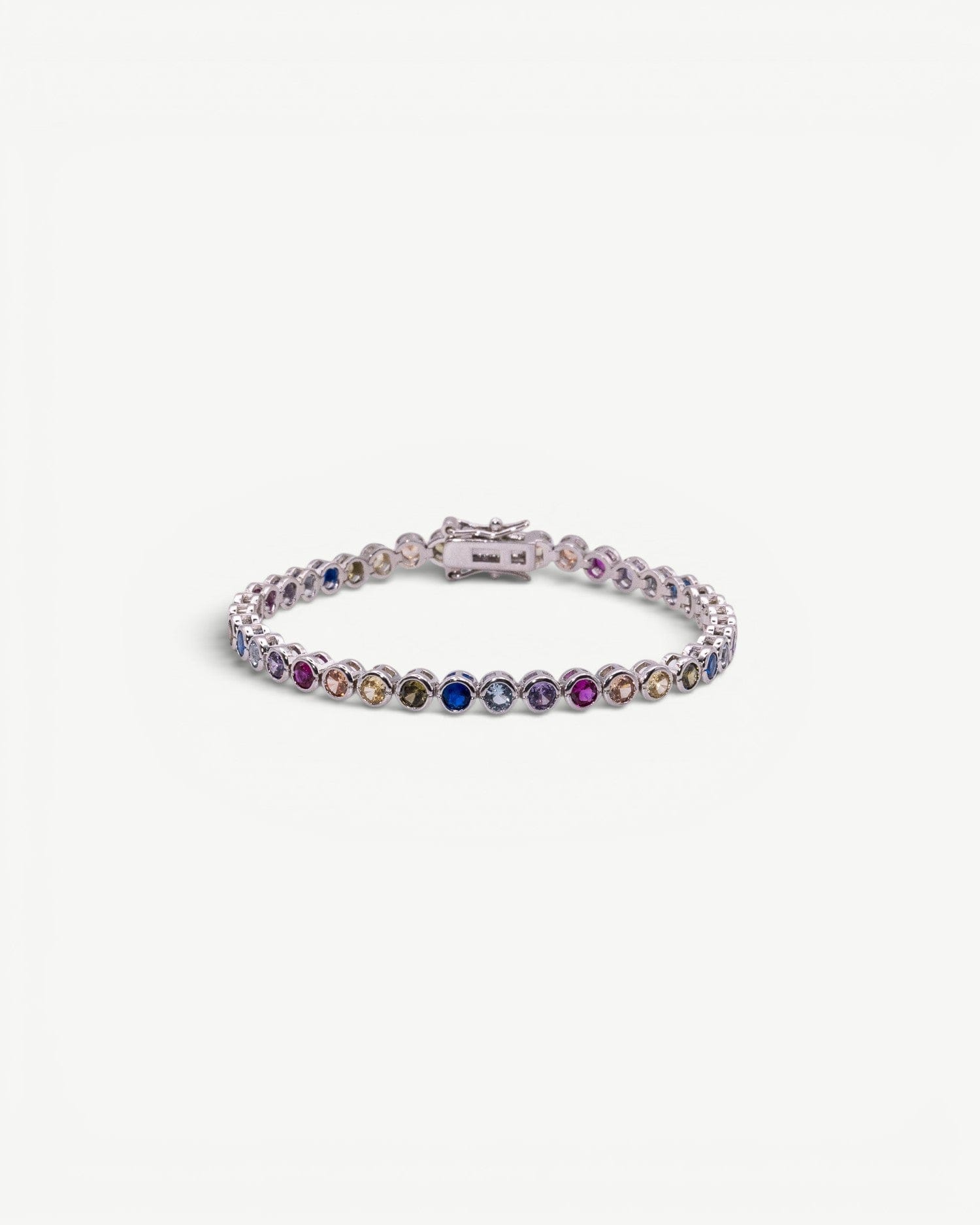 Miss-Cecilia-London-Rainbow-Bubble-Tennis-Bracelet-Multi-Coloured-Diamond-Cubic-Zirconia-Stones-Gemstones-Colourful-Cool-Jewellery-DemiFine-Gold-Plated-Rhodium-Silver-Evening-Party-jewellery-accessories