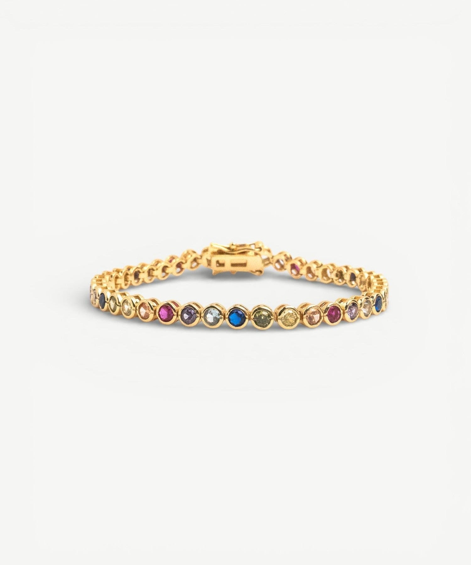 Miss-Cecilia-London-Rainbow-Bubble-Tennis-Bracelet-Multi-Coloured-Diamond-Cubic-Zirconia-Stones-Gemstones-Colourful-Cool-Jewellery-DemiFine-Gold-Plated-Rhodium-Silver-Evening-Party-jewellery-accessories