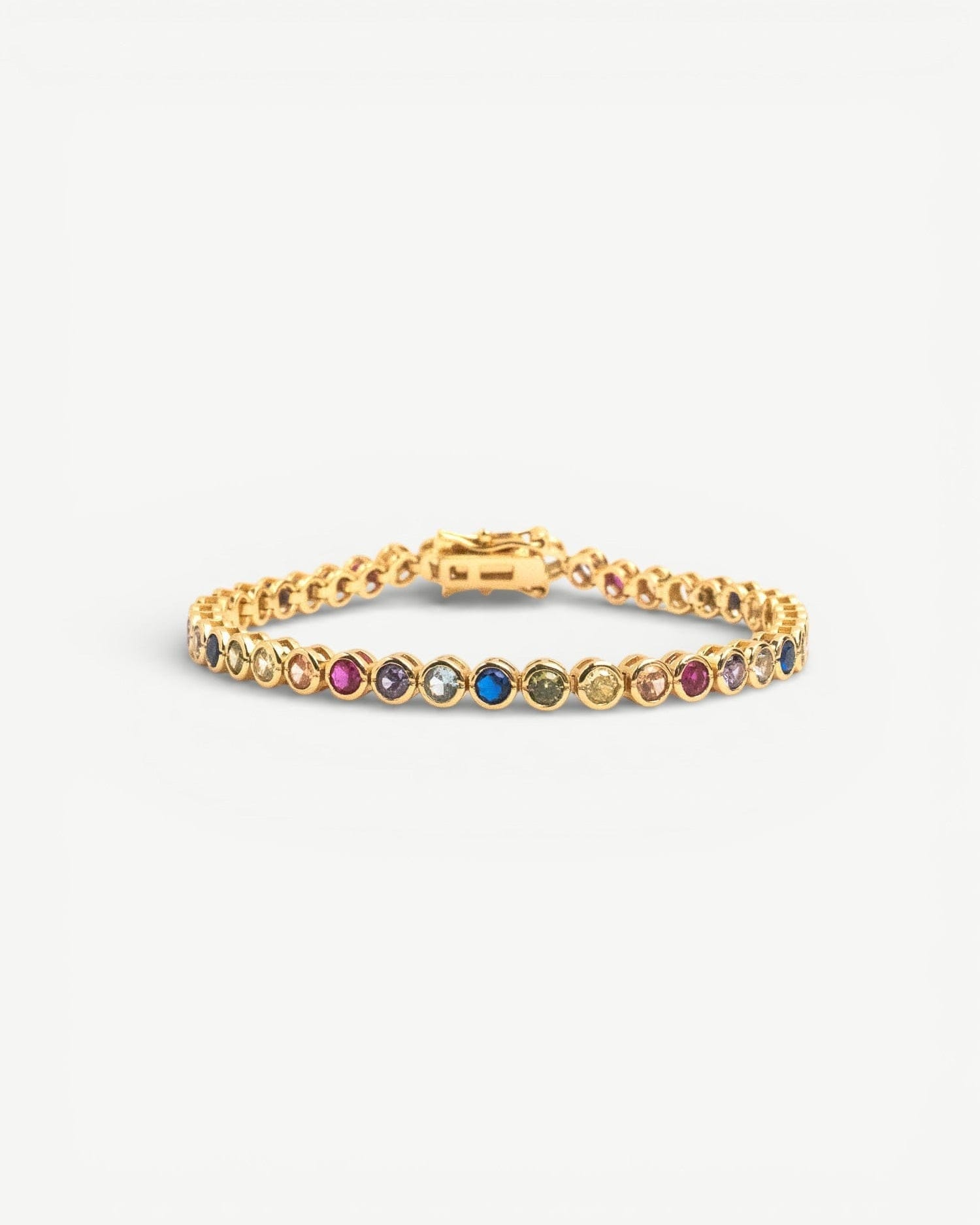Miss-Cecilia-London-Rainbow-Bubble-Tennis-Bracelet-Multi-Coloured-Diamond-Cubic-Zirconia-Stones-Gemstones-Colourful-Cool-Jewellery-DemiFine-Gold-Plated-Rhodium-Silver-Evening-Party-jewellery-accessories