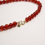 Red Agate Necklace - Golden