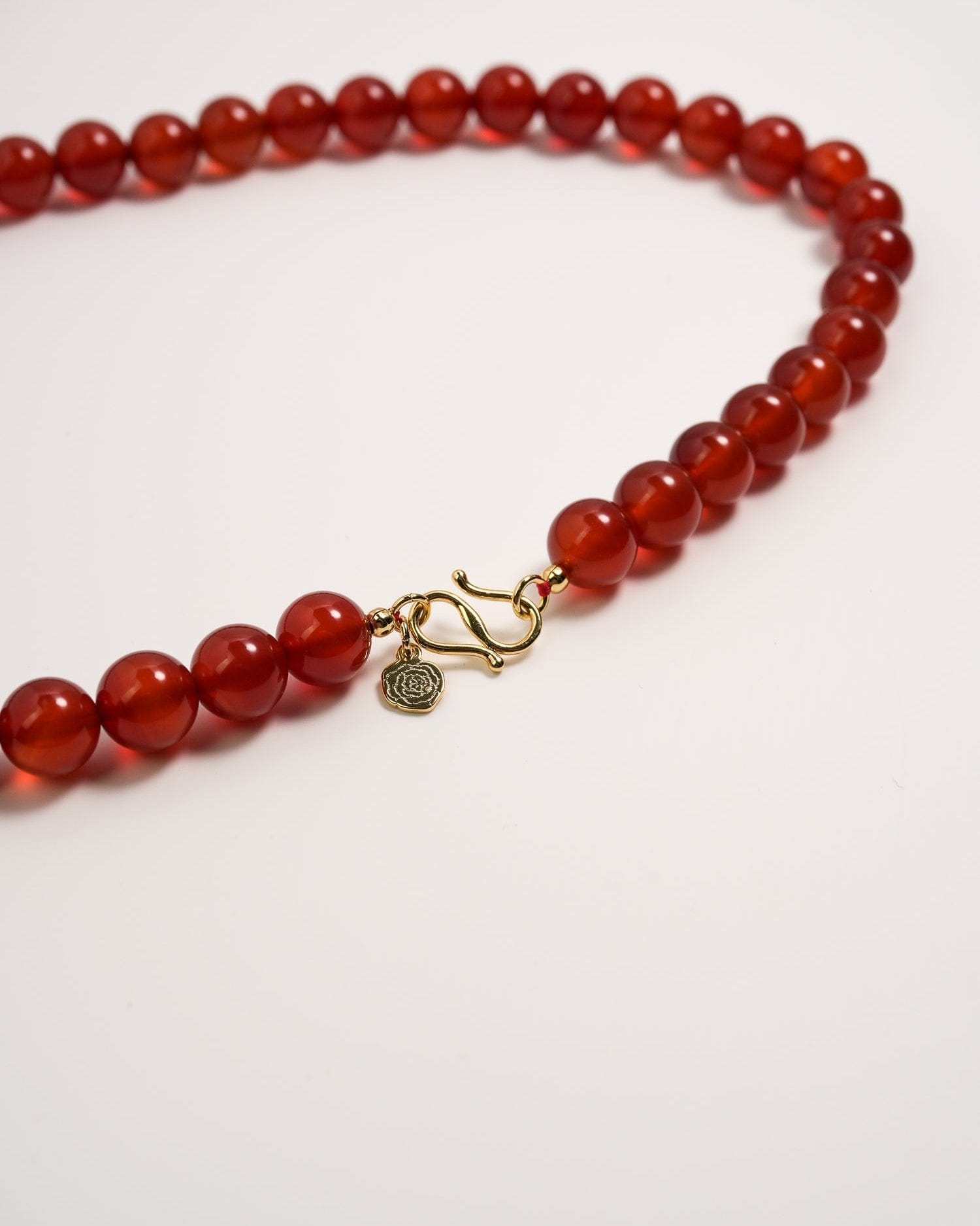 Red Agate Necklace - Golden
