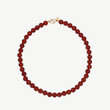 Red Agate Necklace - Golden