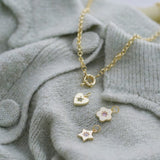 Junk-Jewels-Retro-Multi-Charm-Flower-Start-Heart-Purple-Green-Blue-Gemstone-Stone-Pendant-Chunky-Chain-Necklace-Gold-Silver