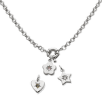 Junk-Jewels-Retro-Multi-Charm-Flower-Start-Heart-Purple-Green-Blue-Gemstone-Stone-Pendant-Chunky-Chain-Necklace-Gold-Silver