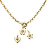 Junk-Jewels-Retro-Multi-Charm-Flower-Start-Heart-Purple-Green-Blue-Gemstone-Stone-Pendant-Chunky-Chain-Necklace-Gold-Silver
