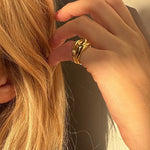 Ruddock-Ravel-riley-statement-cocktail-oversized-ring-fluid-interwoven-bold-chunky-pinky-signet-ring-sculptural-twist-sterling-Silver-demifine-contemporary-jewellery-golden