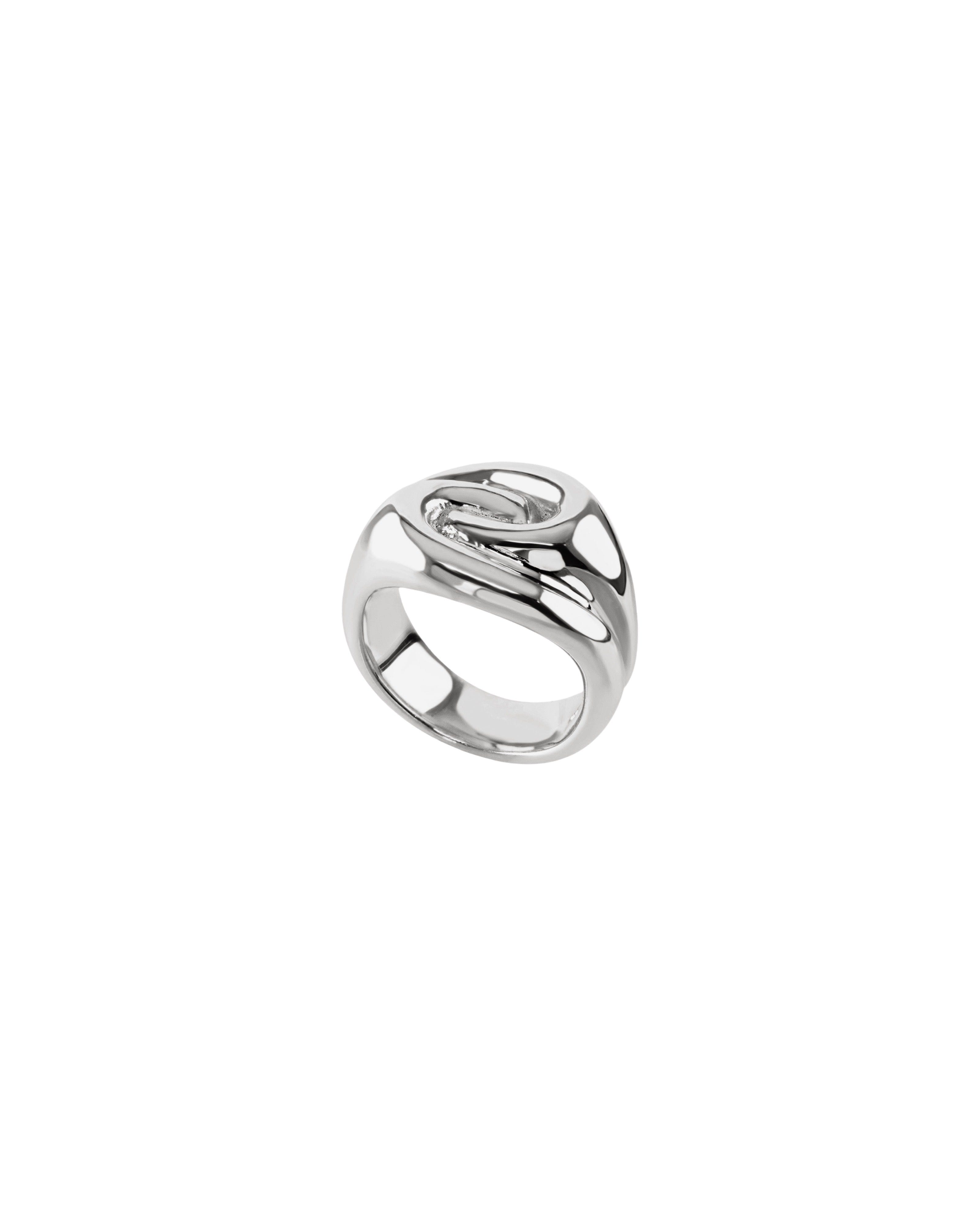 Ruddock-Ravel-riley-statement-cocktail-oversized-ring-fluid-interwoven-bold-chunky-pinky-signet-ring-sculptural-twist-sterling-Silver-demifine-contemporary-jewellery-golden