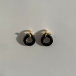 Sterling-Silver-Ruddock-Rollo-Earrings-Blue-Sodalite-Hoop-Hoops-Statement-Studs-Black-Onyx