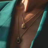 Ruddock-Rollo-Pendant-Circle-Hoop-Necklace-Curb-Chain-Gold-Plated-18ct
