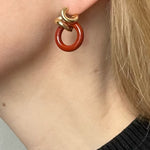 Rollo Red Jasper Earrings - Golden