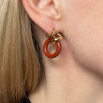 Rollo Red Jasper Earrings - Golden
