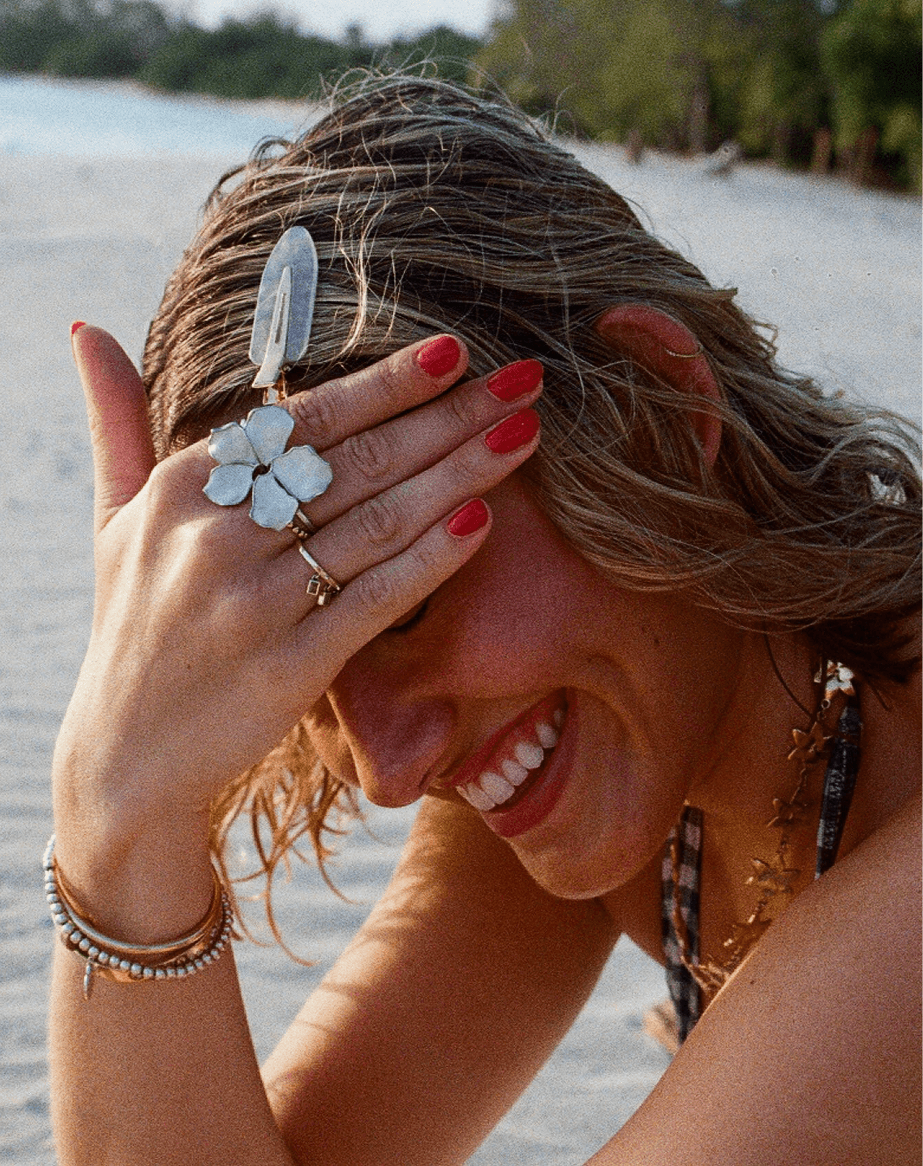 Squeeze-London-Rose-of-Sharon-Flower-Two-Part-Hibiscus-Petal-White-Enamel-Statement-Cocktail-Ring-Double-Ring-Sterling-Silver-Gold-Plated-Floral